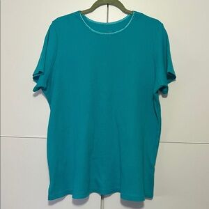 Woman Within Vibrant Teal Short Sleeve Tee